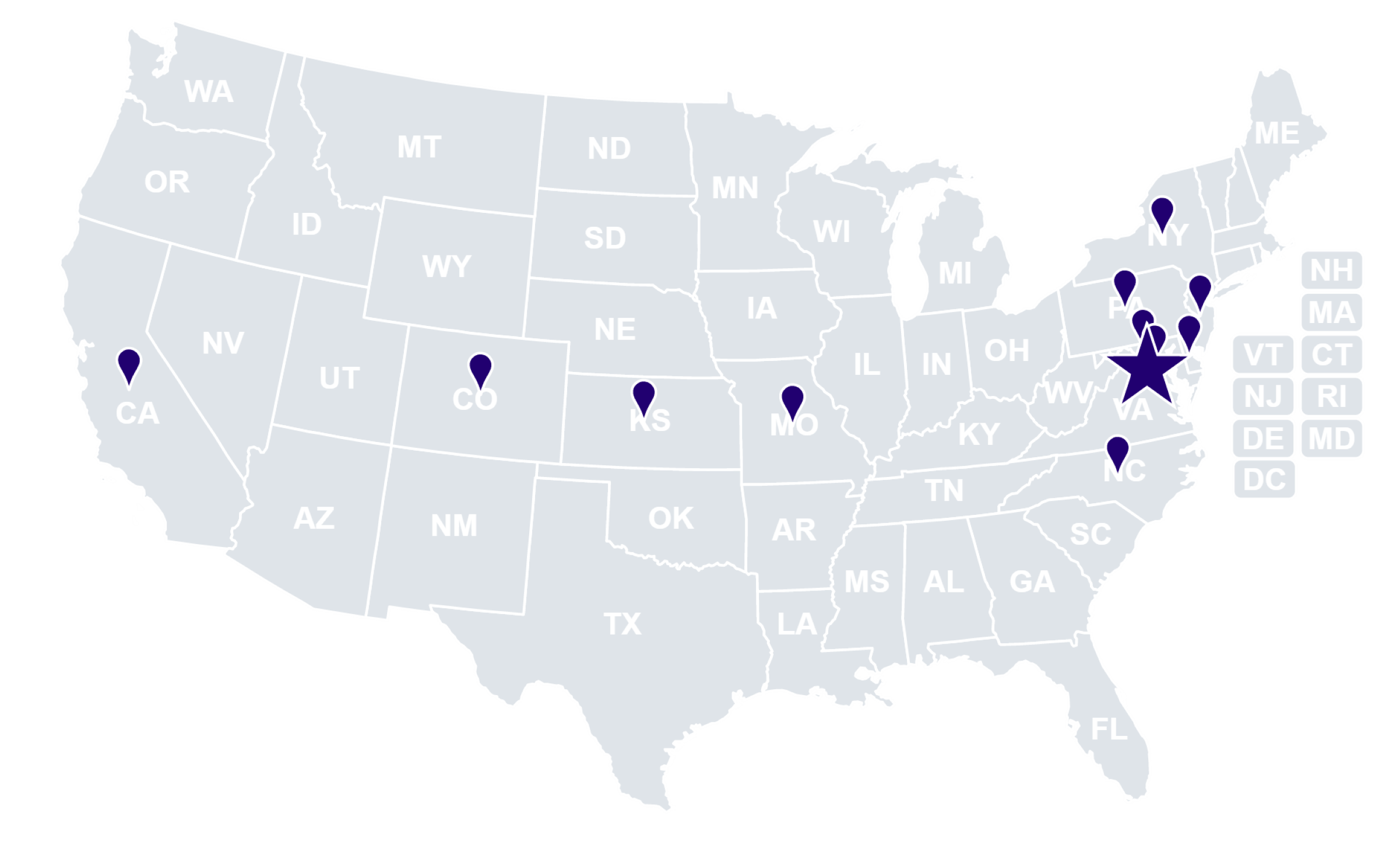 ILS is located in California, Colorado, Delaware, Kansas, Maryland, Missouri, New Jersey, New York,North Carolina, Pennsylvania, and Washington DC. The headquarter Office is located in Virginia.